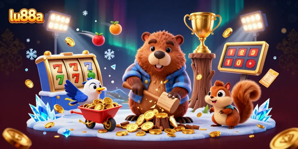 Experience winning thrills at lu88a with a lively 3D casino scene filled with games and fun.