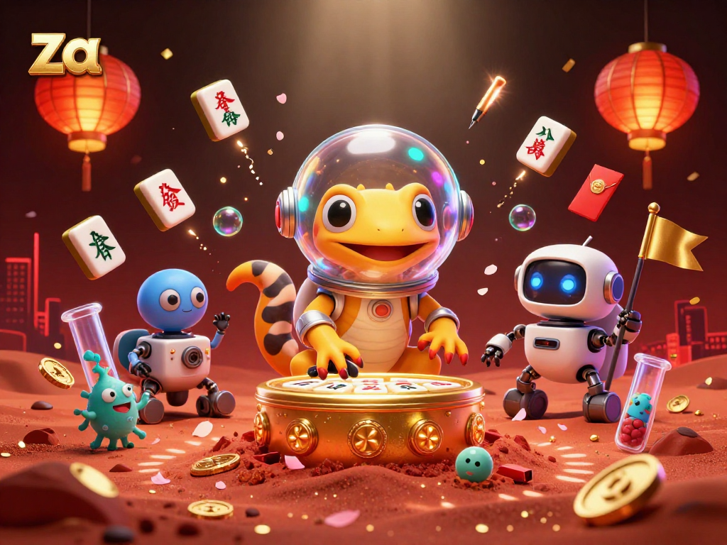 Experience the thrill of the za casino adventure with a Martian gecko discovering hidden treasures.