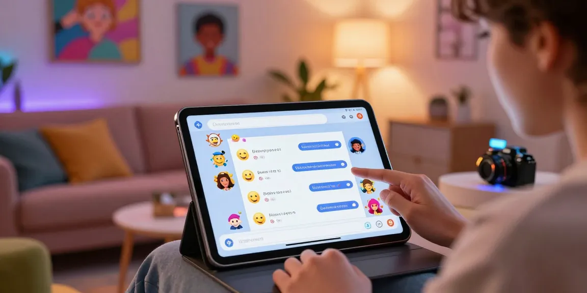 NSFW AI chat interaction with animated characters and vibrant interface in a cozy digital lounge.