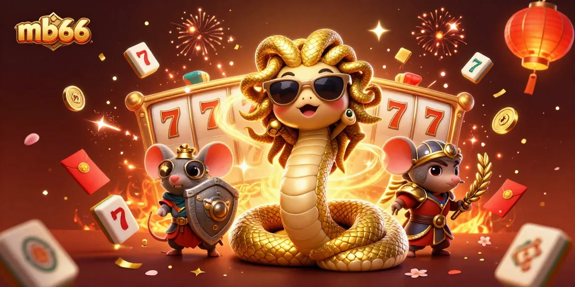 Experience thrilling gameplay with mb66's vibrant casino scene featuring Medusa, a warrior mouse, and dynamic slot elements.