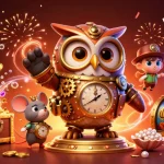 Spin to win at new online casinos Australia with a vibrant steampunk-themed illustration!